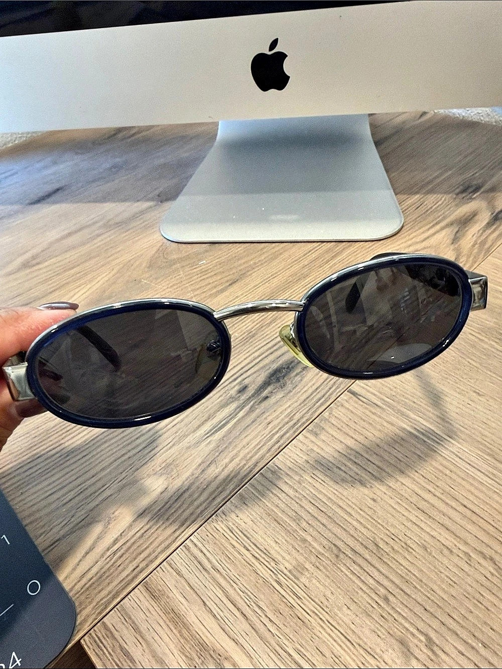 Gianni Versace Vintage Oval Sunglasses Sunglasses Mod.X28 COL. A35 Black Silver